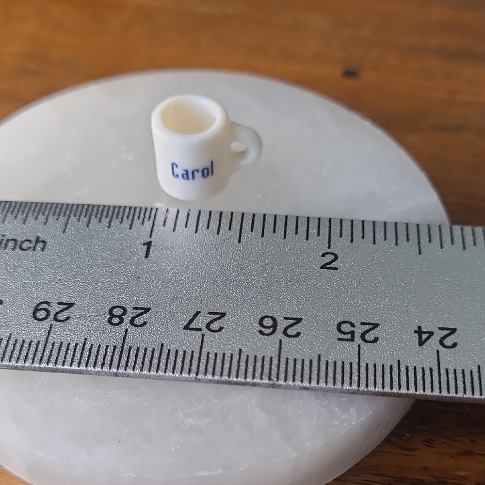 Miniature Mug with Blue Text 'Carol'